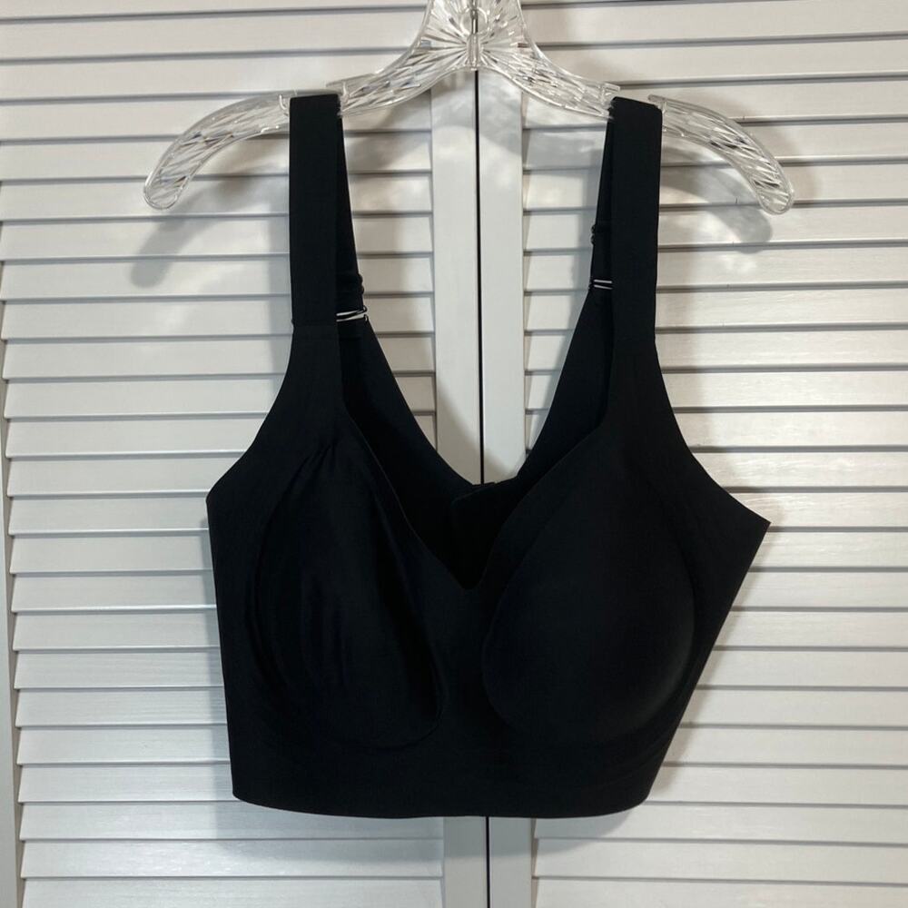 NWOT Bod Curven Black Full Wide Straps Smooth Jelly Strip Support Bra 5XL